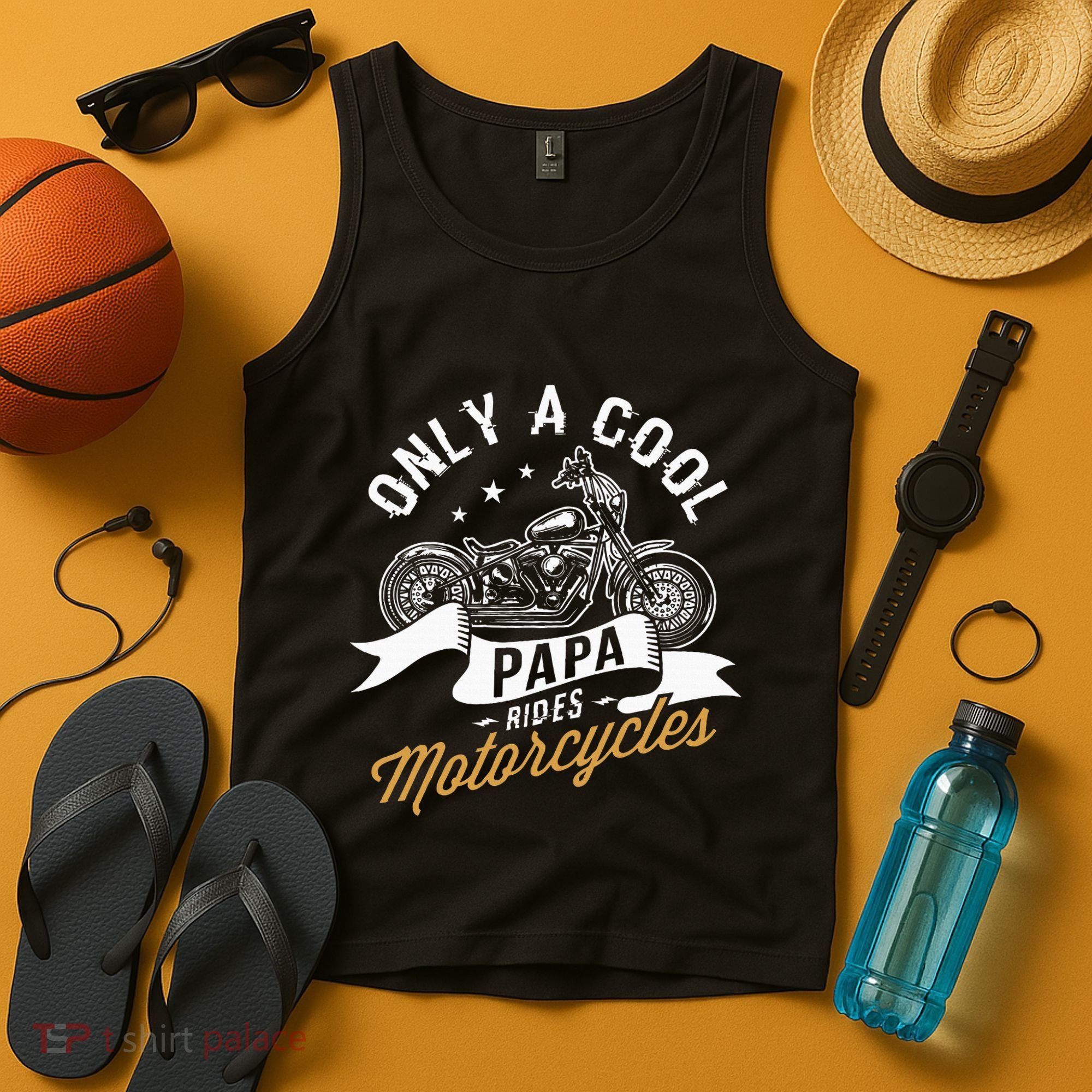 Only A Cool Papa Rides Motorcycles Tank Top