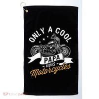 Only A Cool Papa Rides Motorcycles Golf Towel thumb 0