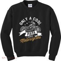 Only A Cool Papa Rides Motorcycles Kids Sweatshirt thumb 0