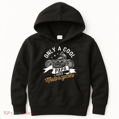 Only A Cool Papa Rides Motorcycles Kids Hoodie