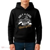 Only A Cool Papa Rides Motorcycles Kids Hoodie thumb 4