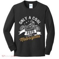Only A Cool Papa Rides Motorcycles Kids Long Sleeve Shirt thumb 0