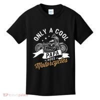 Only A Cool Papa Rides Motorcycles Kids T-Shirt thumb 0