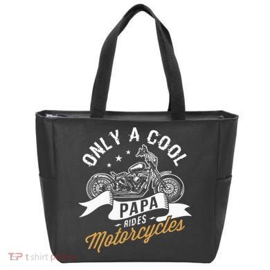 Only A Cool Papa Rides Motorcycles Tote Bag