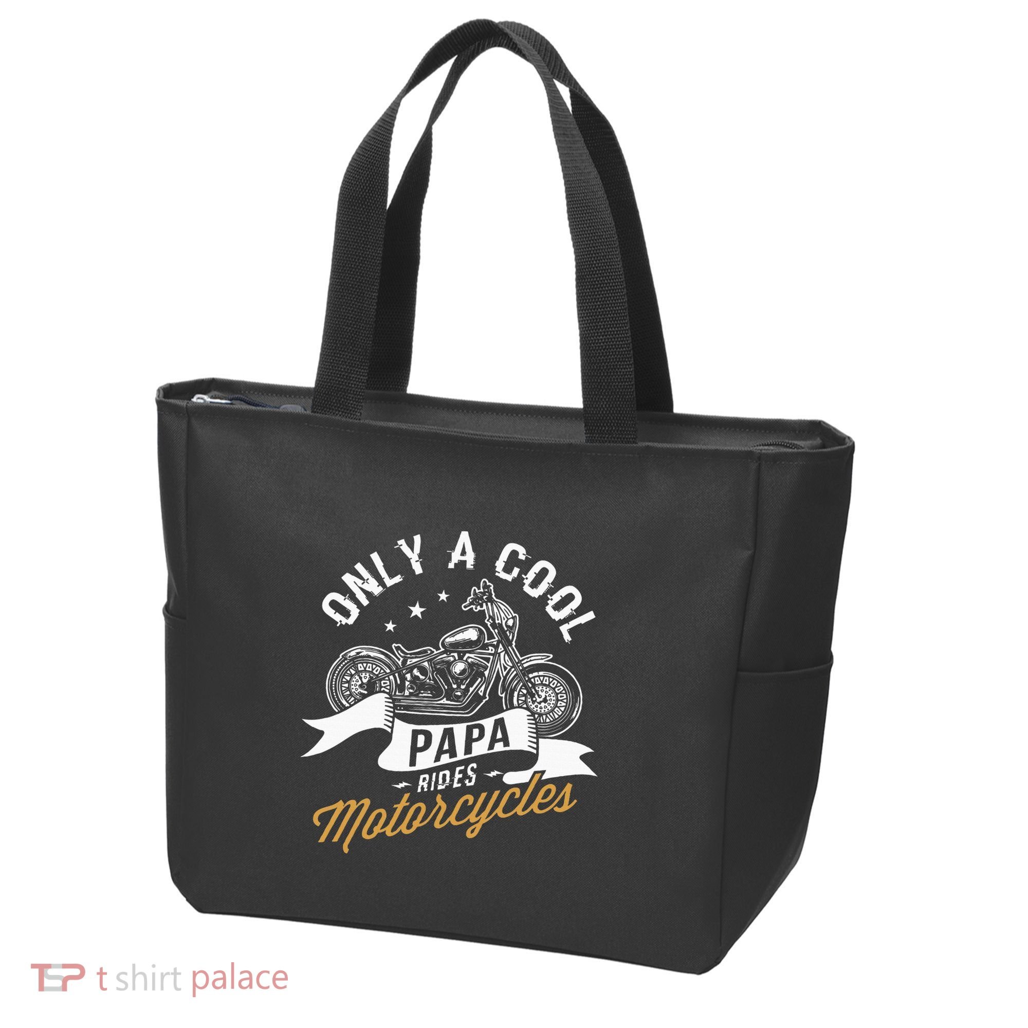 Only A Cool Papa Rides Motorcycles Tote Bag
