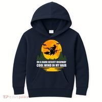 On A Dark Desert Highway Cool Wind In My Hair Halloween Quote Kids Hoodie thumb 0