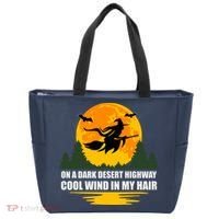 On A Dark Desert Highway Cool Wind In My Hair Halloween Quote Tote Bag thumb 0