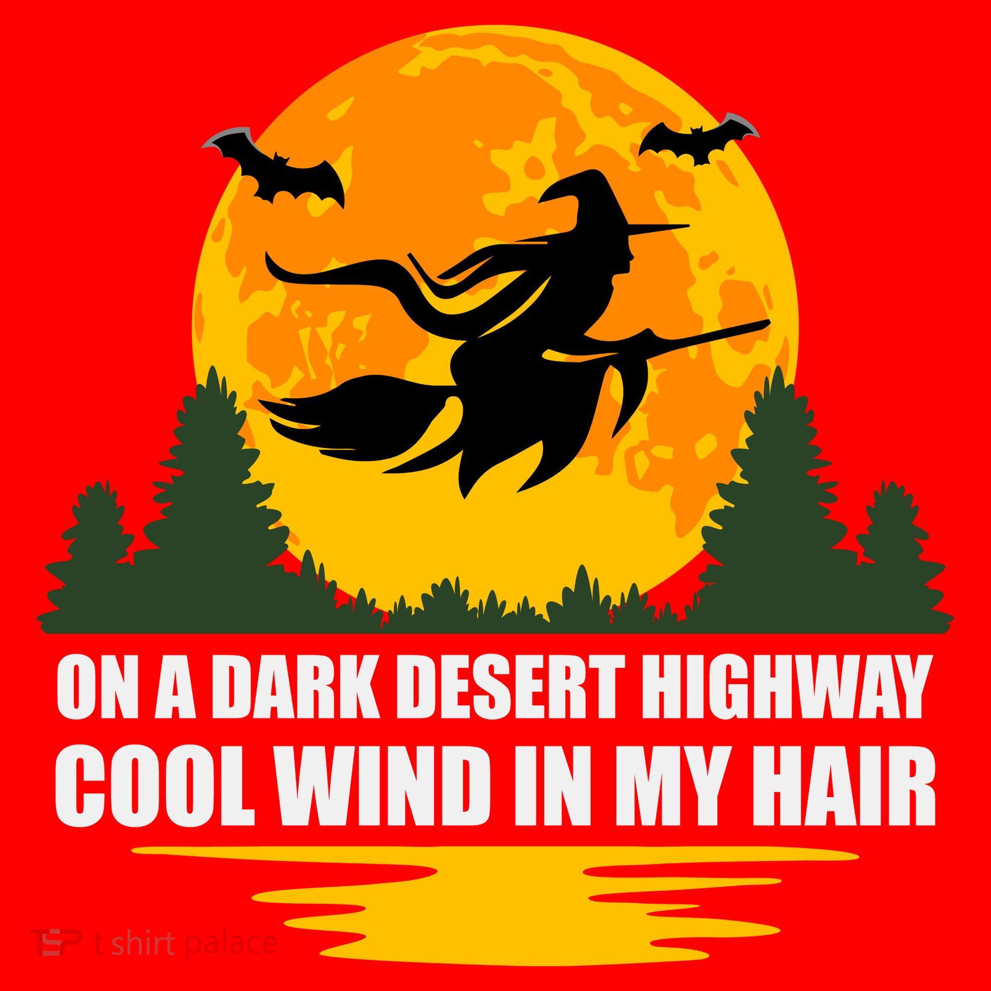 On A Dark Desert Highway Cool Wind In My Hair Halloween Quote Santa Hat