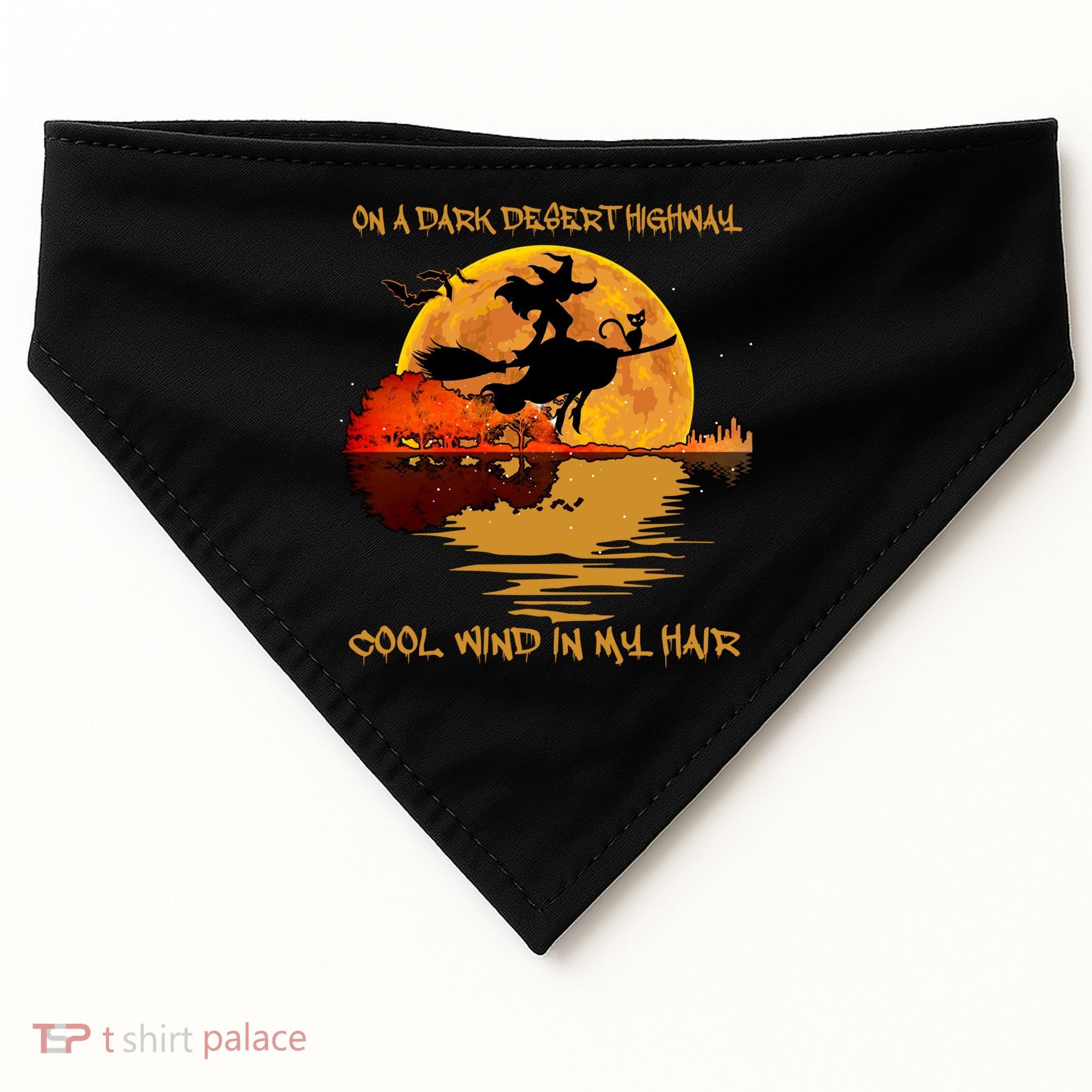 On A Dark Desert Highway Cool Wind In My Hair Witch USA-Made Doggie Bandana