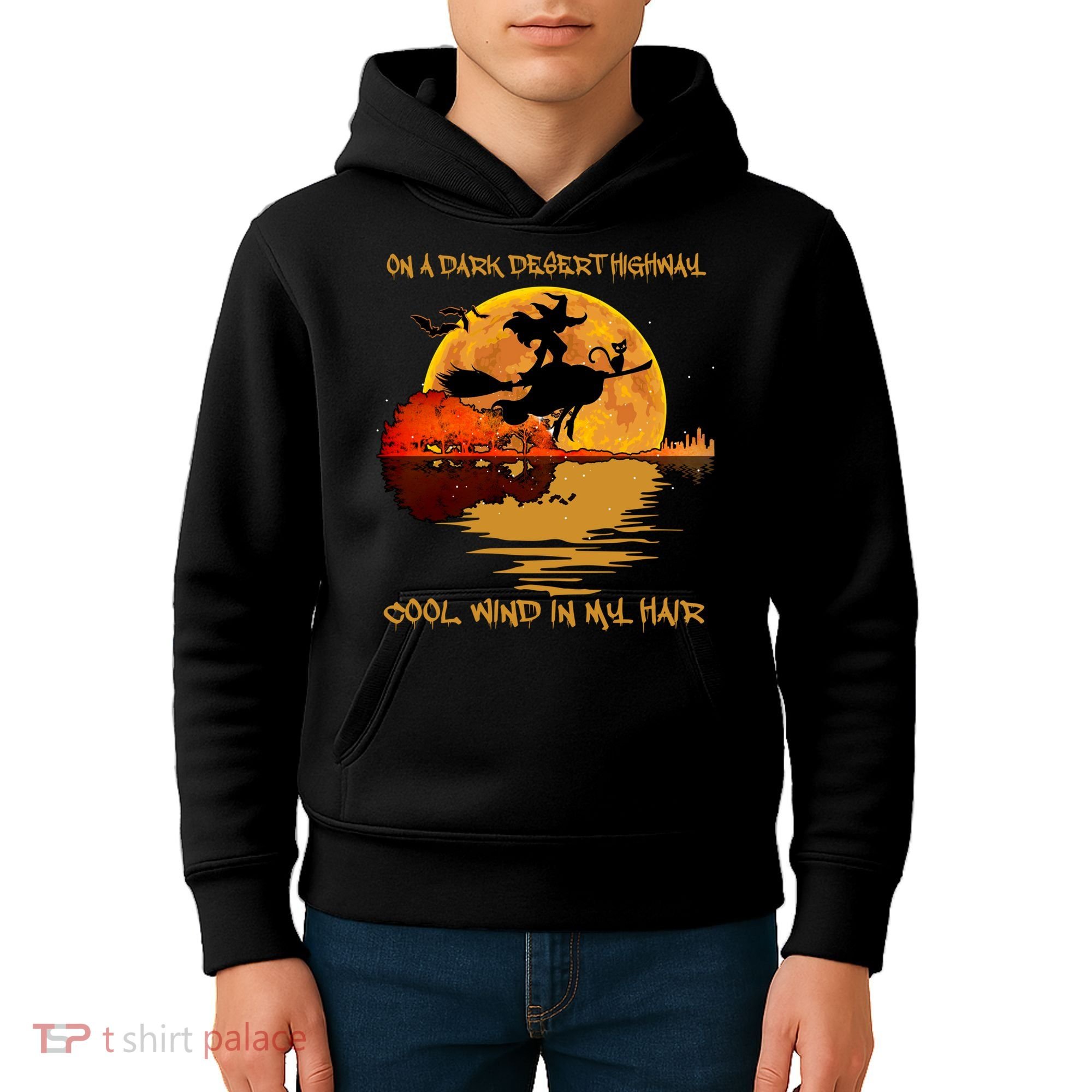 On A Dark Desert Highway Cool Wind In My Hair Witch Kids Hoodie