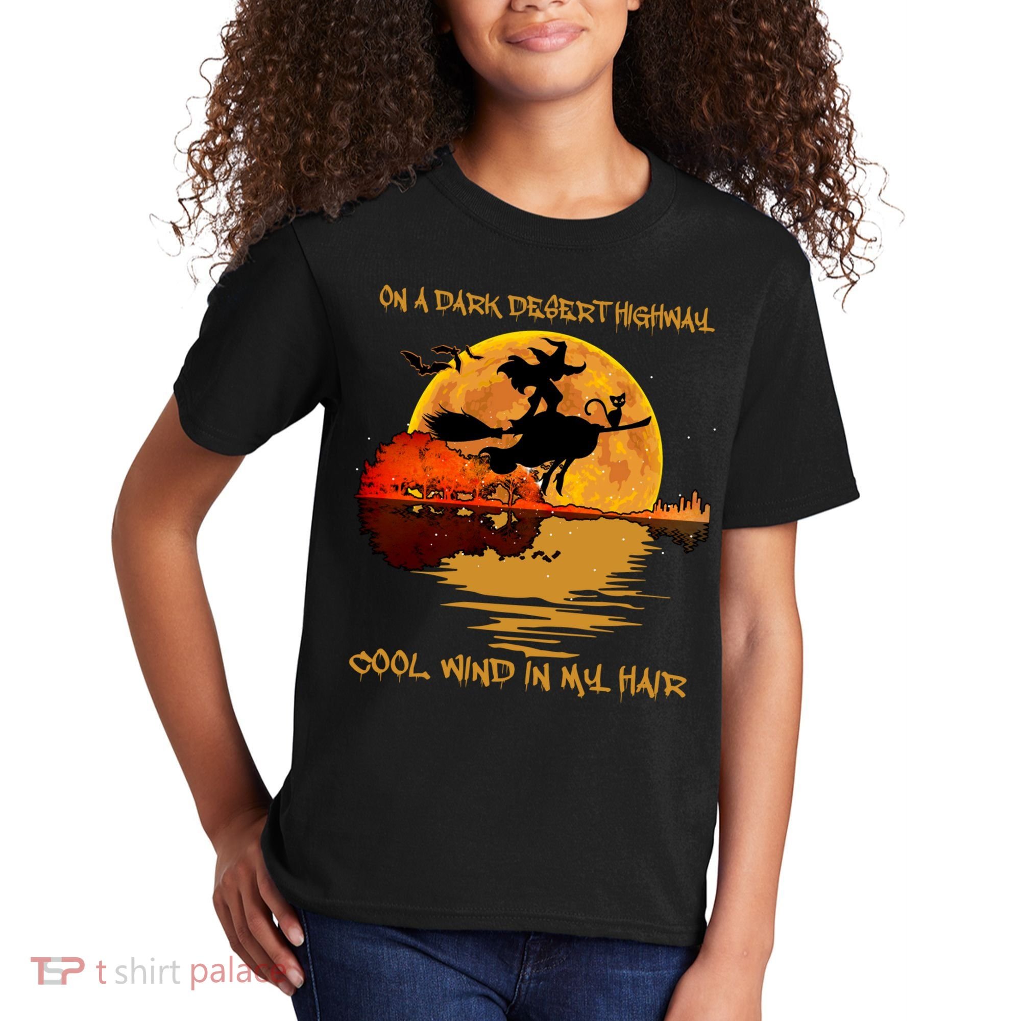 On A Dark Desert Highway Cool Wind In My Hair Witch Kids T-Shirt