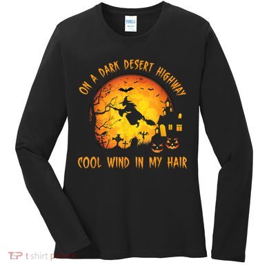 On A Dark Desert HighwayCool Wind In My Hair Witch Women's Long Sleeve Shirt