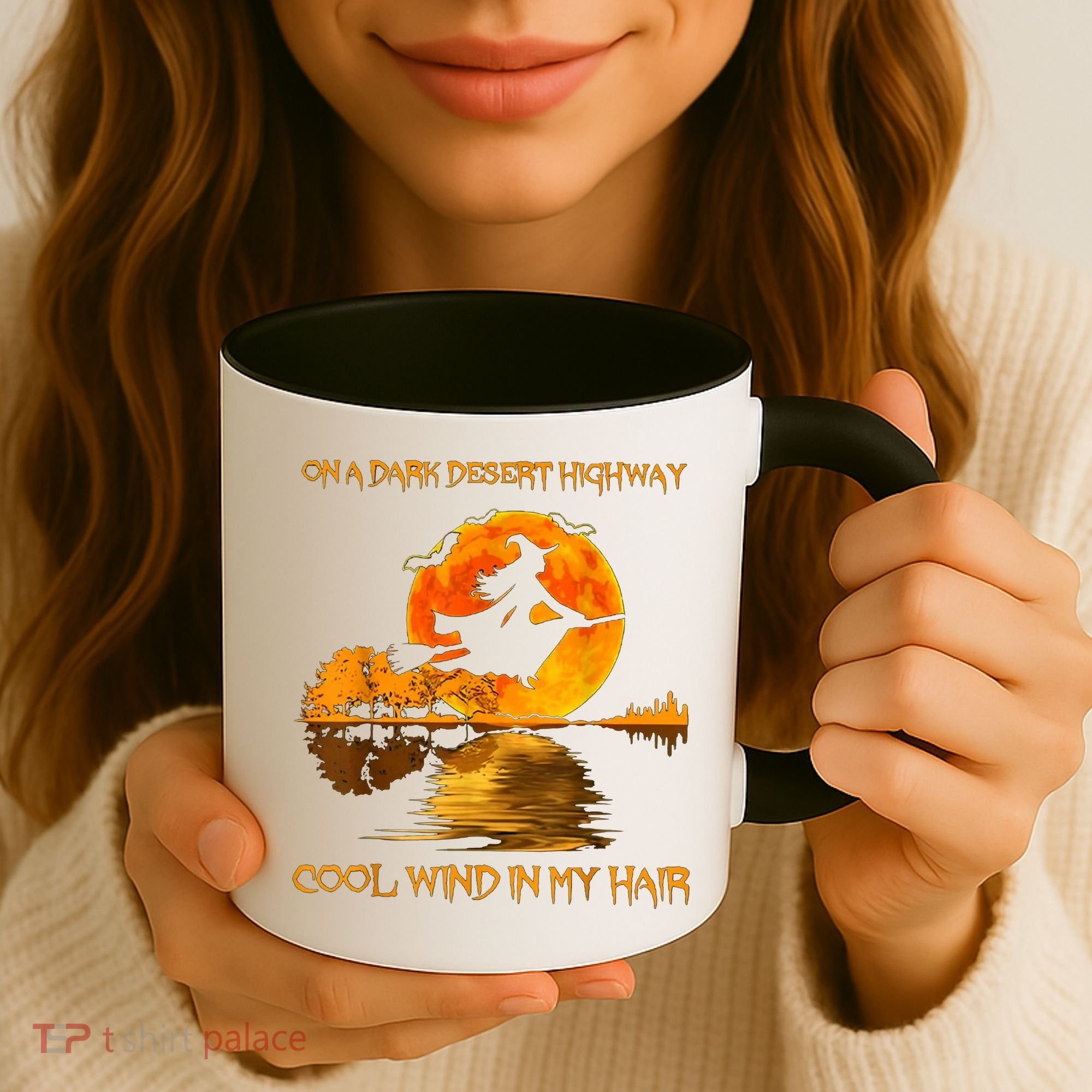 On A Dark Desert Highway Witch Coffee Mug