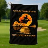 On A Dark Desert Highway Witch Golf Towel thumb 1