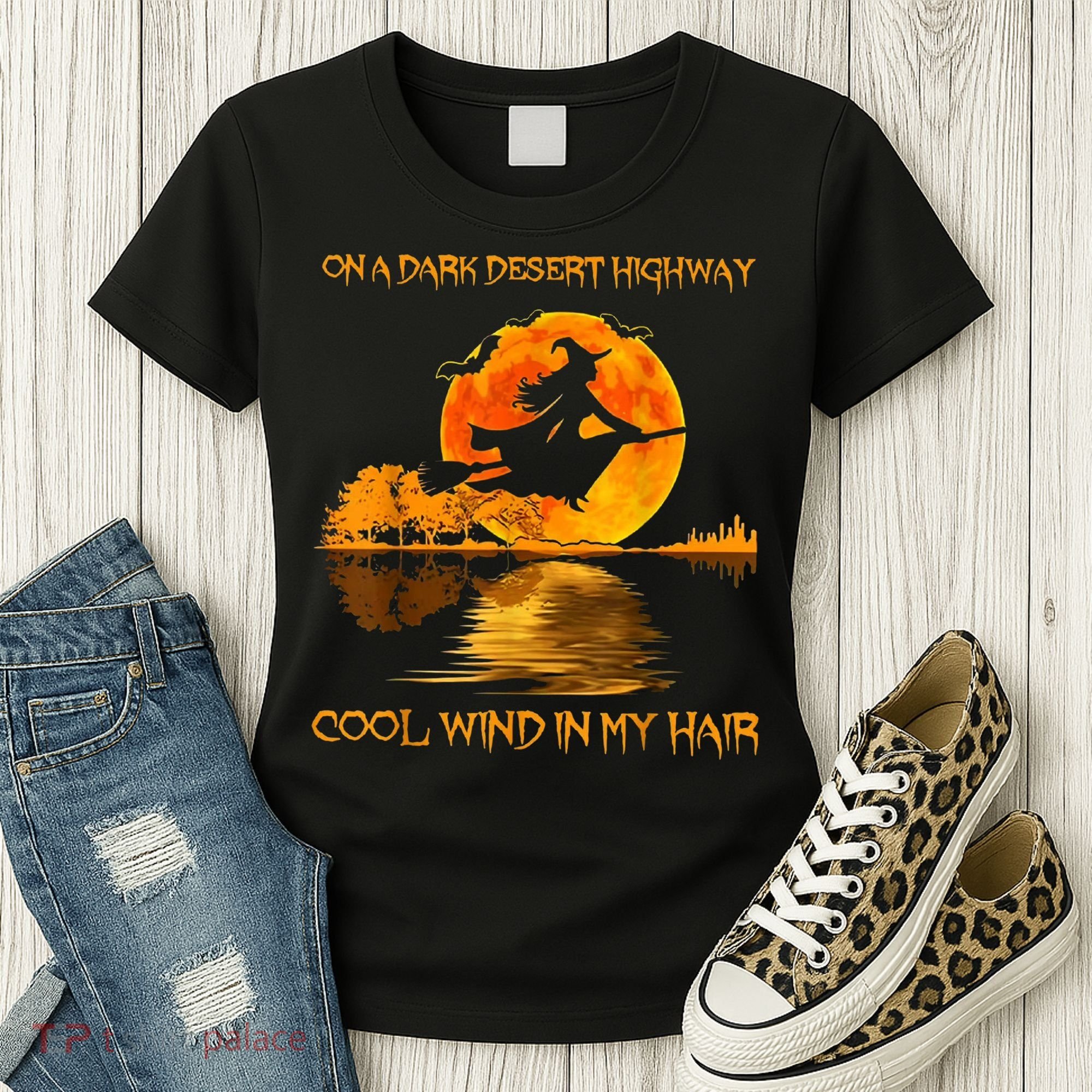 On A Dark Desert Highway Witch Women's T-Shirt