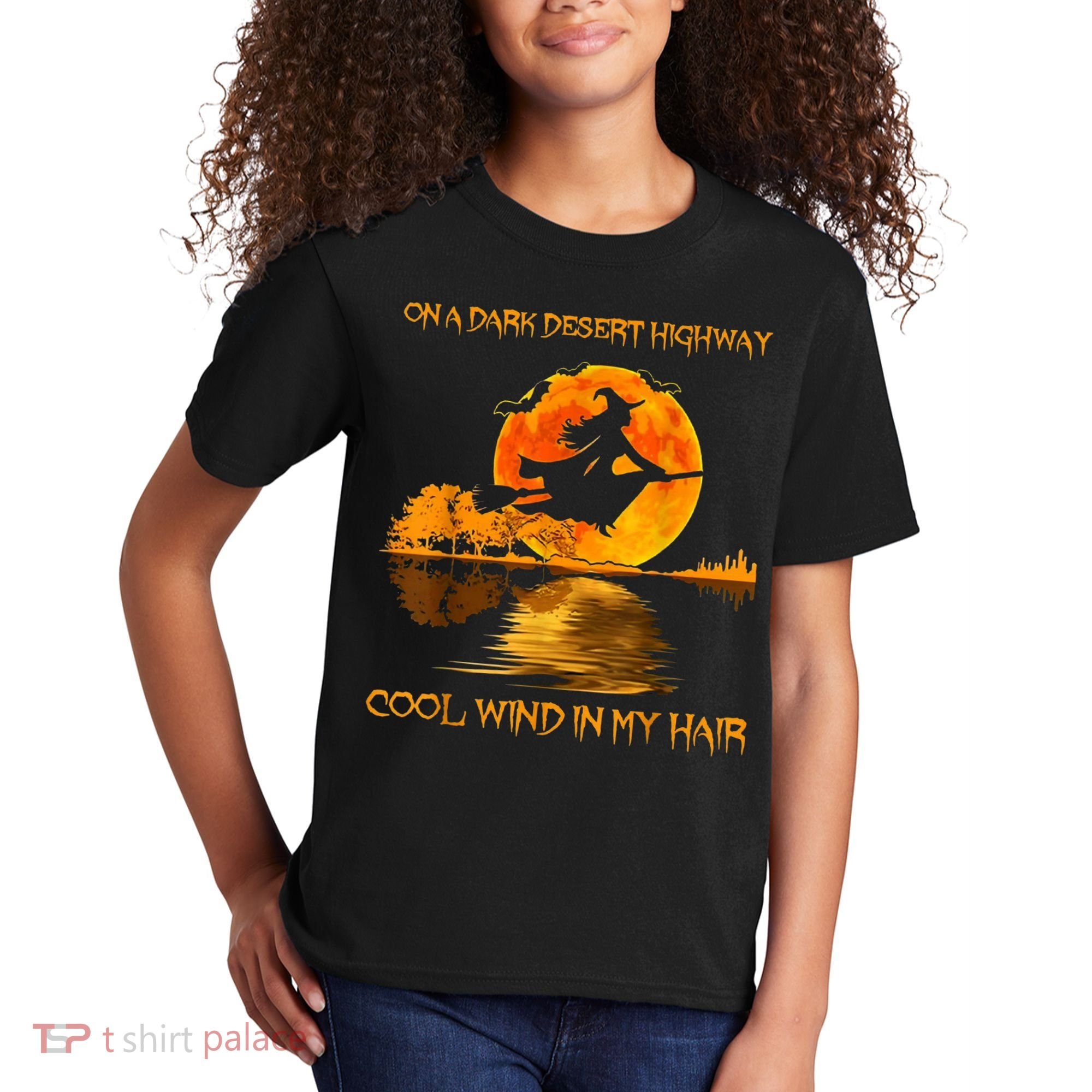 On A Dark Desert Highway Witch Kids T-Shirt