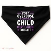 Overdose Awareness Dont Judge Educate Purple Ribbon USA-Made Doggie Bandana thumb 0