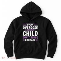 Overdose Awareness Dont Judge Educate Purple Ribbon Hoodie thumb 0