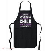 Overdose Awareness Dont Judge Educate Purple Ribbon Apron thumb 0