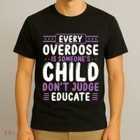 Overdose Awareness Dont Judge Educate Purple Ribbon T-Shirt thumb 3