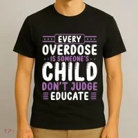 Overdose Awareness Dont Judge Educate Purple Ribbon T-Shirt thumb 3