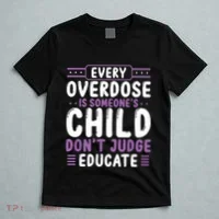 Overdose Awareness Dont Judge Educate Purple Ribbon T-Shirt thumb 5