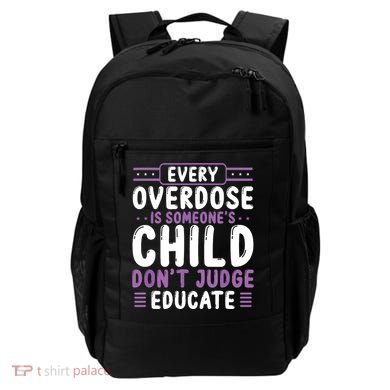 Overdose Awareness Dont Judge Educate Purple Ribbon Backpack