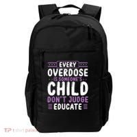 Overdose Awareness Dont Judge Educate Purple Ribbon Backpack thumb 0