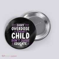 Overdose Awareness Dont Judge Educate Purple Ribbon Button thumb 0