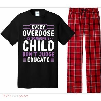 Overdose Awareness Dont Judge Educate Purple Ribbon Pajama Set