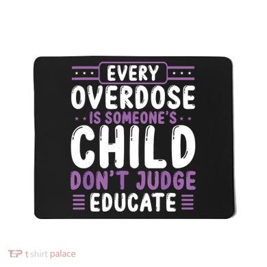 Overdose Awareness Dont Judge Educate Purple Ribbon Mousepad