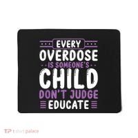 Overdose Awareness Dont Judge Educate Purple Ribbon Mousepad thumb 0