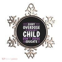 Overdose Awareness Dont Judge Educate Purple Ribbon Ornament thumb 0