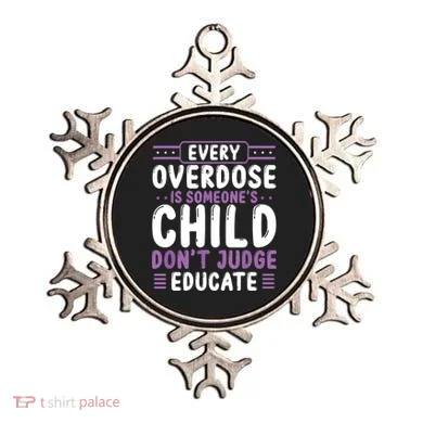 Overdose Awareness Dont Judge Educate Purple Ribbon Ornament