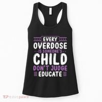 Overdose Awareness Dont Judge Educate Purple Ribbon Women's Tank Top thumb 0