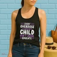 Overdose Awareness Dont Judge Educate Purple Ribbon Women's Tank Top thumb 2