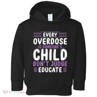 Overdose Awareness Dont Judge Educate Purple Ribbon Toddler Hoodie thumb 0