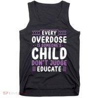 Overdose Awareness Dont Judge Educate Purple Ribbon Tank Top thumb 0