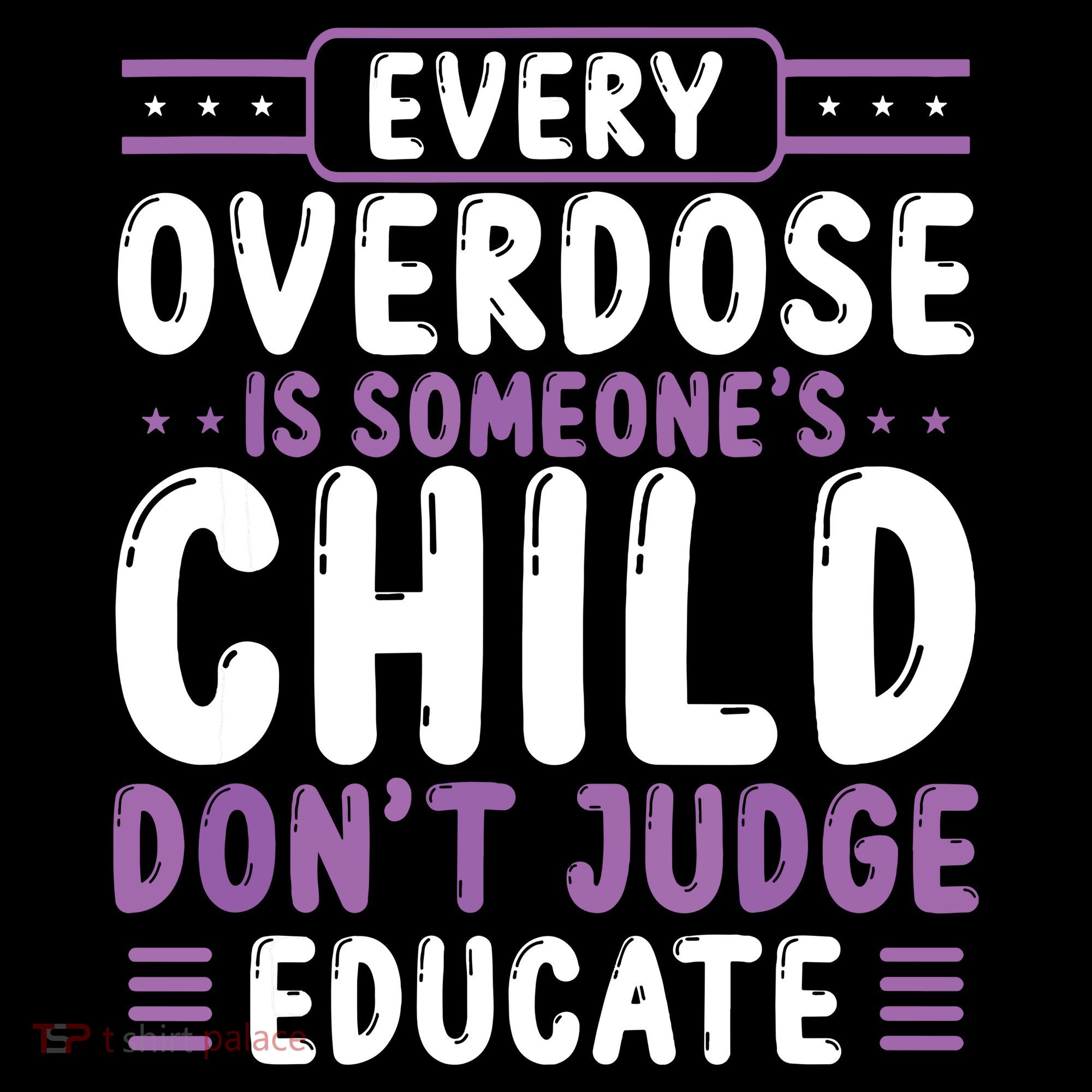 Overdose Awareness Dont Judge Educate Purple Ribbon Tank Top