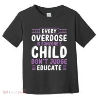 Overdose Awareness Dont Judge Educate Purple Ribbon Toddler T-Shirt thumb 0
