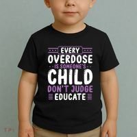 Overdose Awareness Dont Judge Educate Purple Ribbon Toddler T-Shirt thumb 2