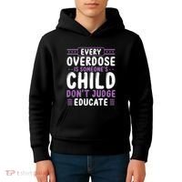 Overdose Awareness Dont Judge Educate Purple Ribbon Kids Hoodie thumb 4