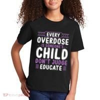 Overdose Awareness Dont Judge Educate Purple Ribbon Kids T-Shirt thumb 2