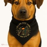 On A Dark Desert Highway Cool Wind In Retro USA-Made Doggie Bandana thumb 1