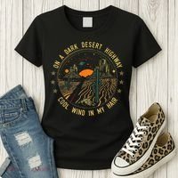 On A Dark Desert Highway Cool Wind In Retro Women's T-Shirt thumb 3
