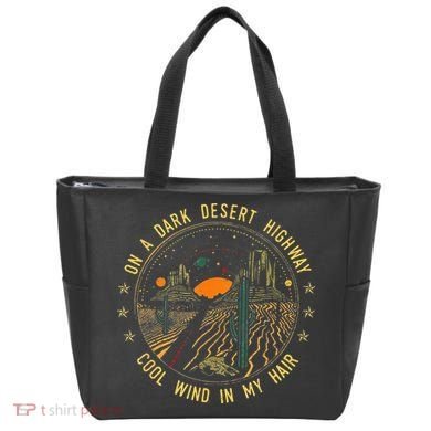 On A Dark Desert Highway Cool Wind In Retro Tote Bag