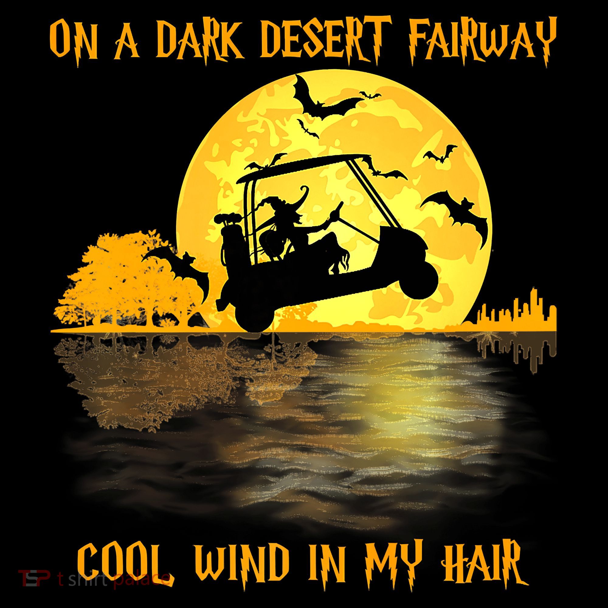 On A Dark Desert Fairway Golf Witch Cool Wind In My Hair Backpack