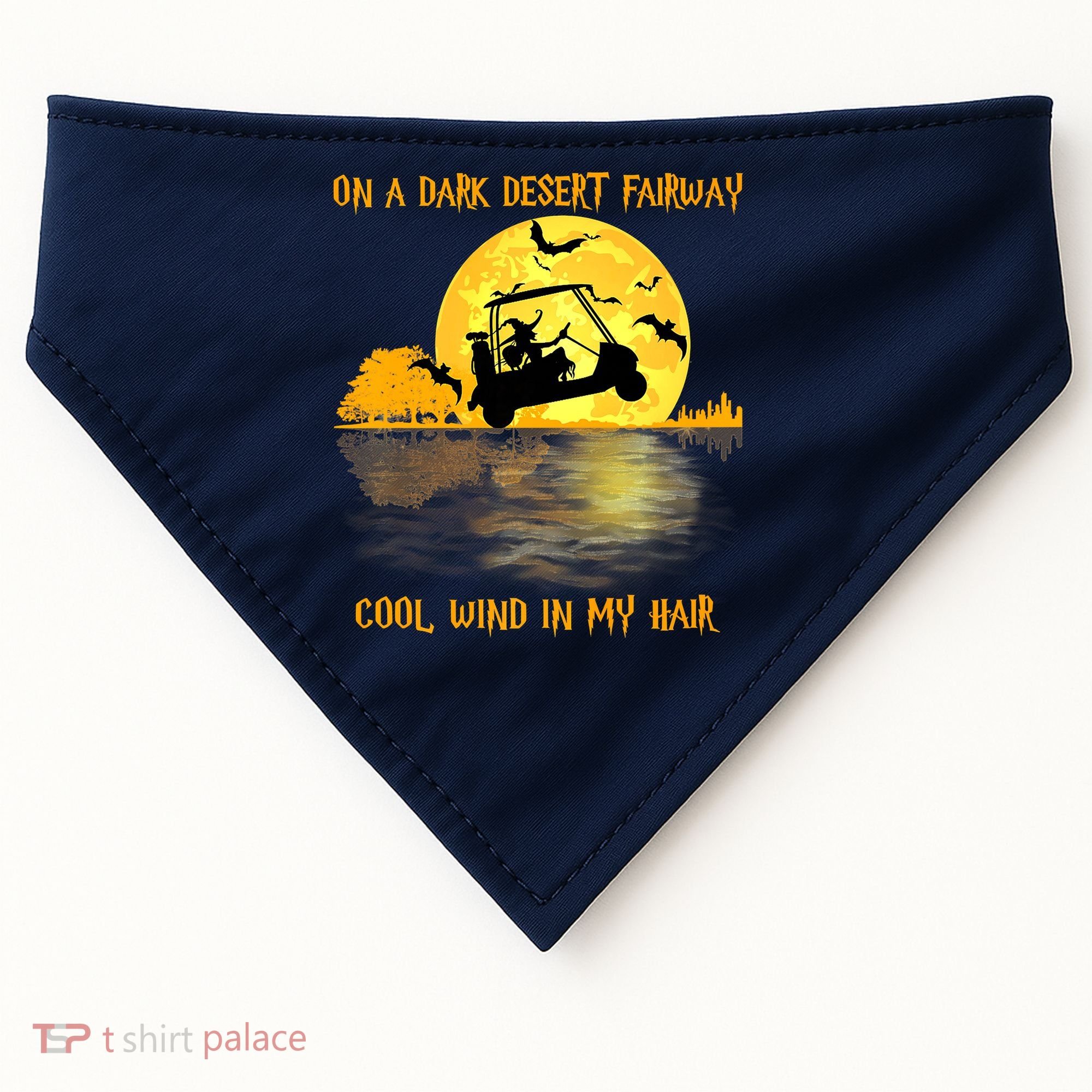 On A Dark Desert Fairway Golf Witch Cool Wind In My Hair USA-Made Doggie Bandana