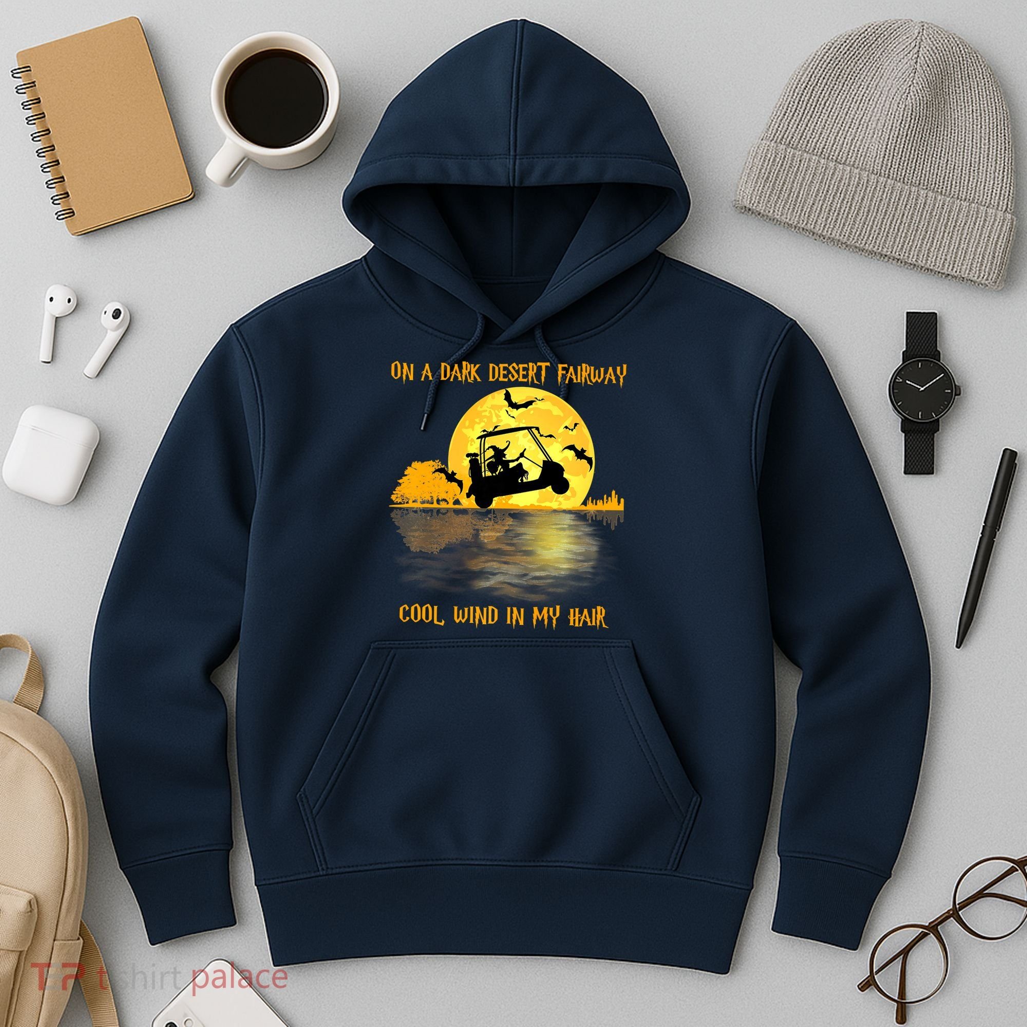On A Dark Desert Fairway Golf Witch Cool Wind In My Hair Hoodie