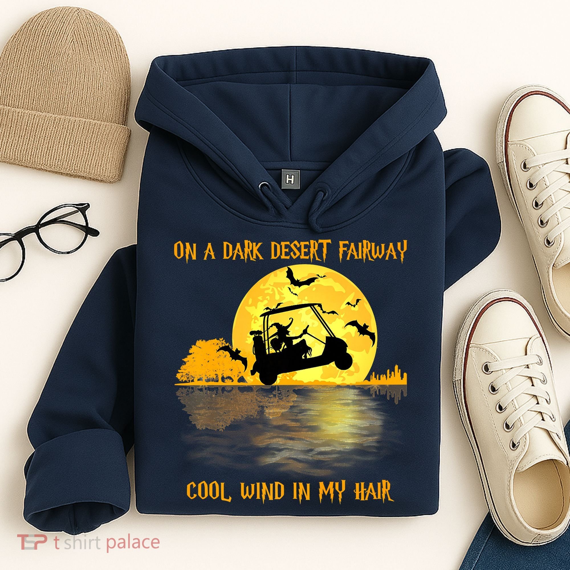 On A Dark Desert Fairway Golf Witch Cool Wind In My Hair Hoodie